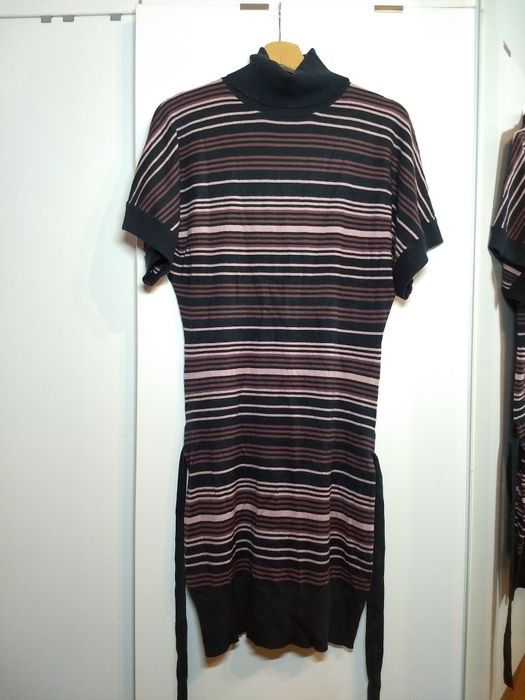Sweter sukienka Sisley 38/M, sukienka sweterkowa długi sweter w paski