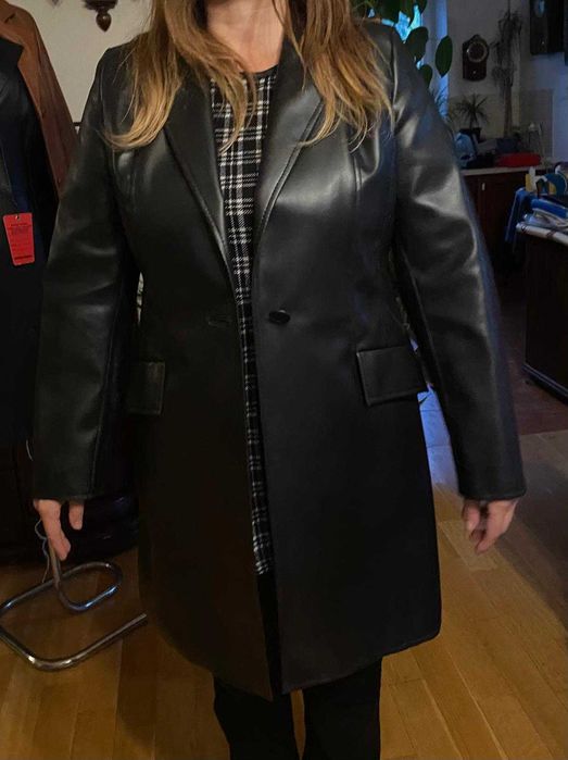 Płaszcz z Eco skóry