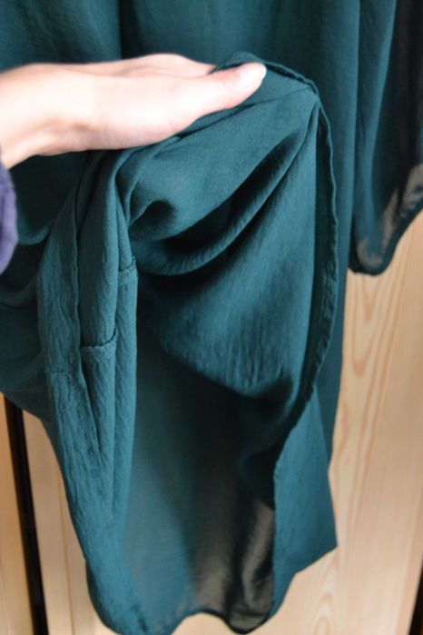 Zielona sukienka mgiełka luźna suwak z tyłu  ~ L 40