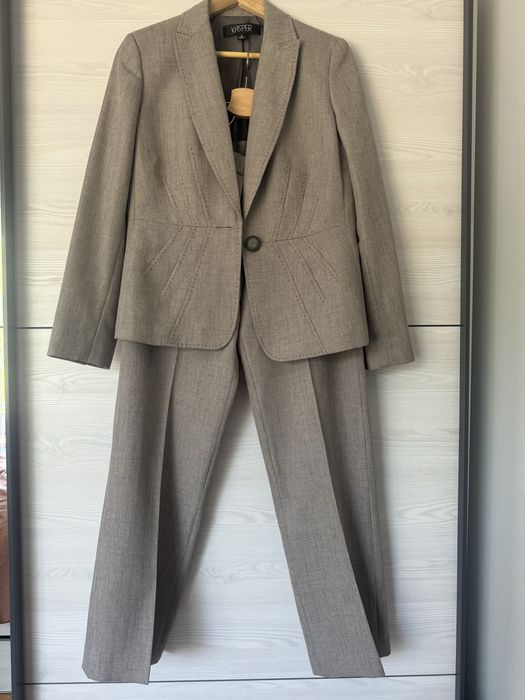 Damski garnitur dwuczęściowy marynarka + długie spodnie vintage retro