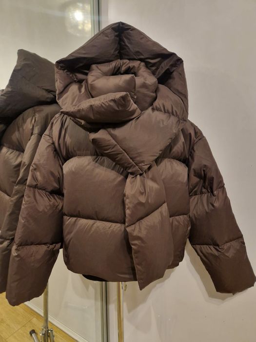 brązowa kurtka puchowa S zara