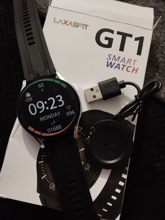 Nowy smartwatch laxasfit GT1 - czarny lub srebrny