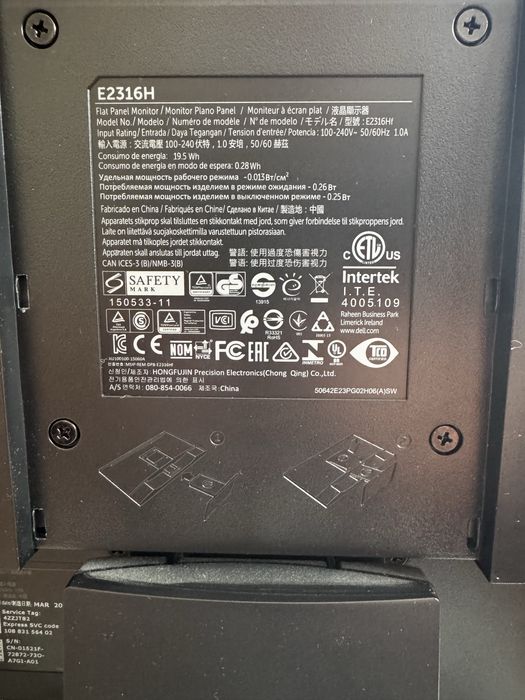 Monitor Dell E2316H 23”