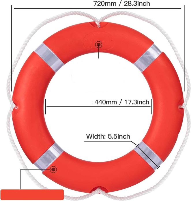 Koło ratunkowe 72cm + Lina Pływająca 30m Zestaw Ratunkowy do łodzi