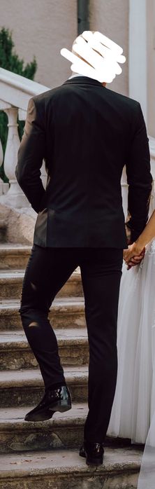 Garnitur ślubny smokingowy czarny