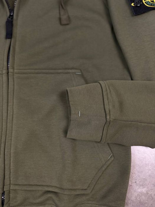 ‼️ ЗНИЖКА ‼️ Зіп-худі Stone Island Хакі, Зипка Stone Island, чоловіча зіп худі, зипка Stone Island зелена
