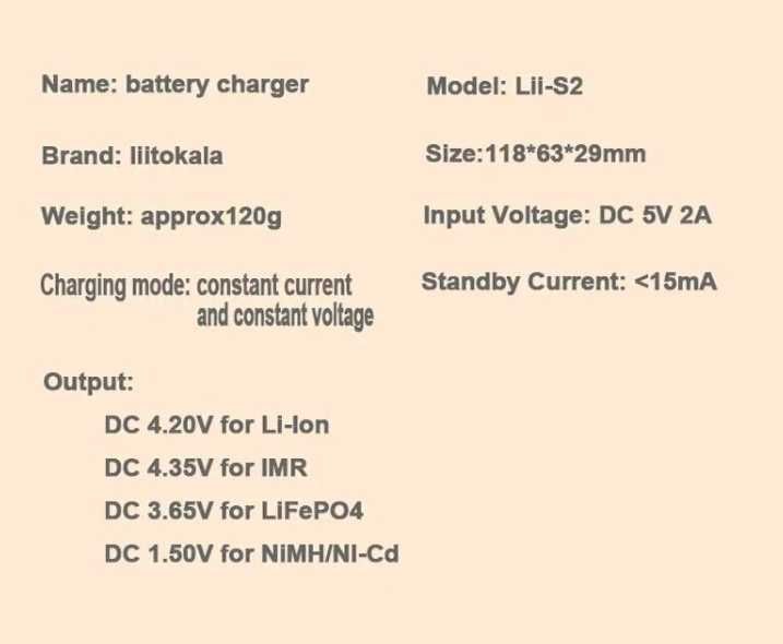 LiitoKala Lii-S2 зарядний пристрій зарядка для батарейок rechargeable
