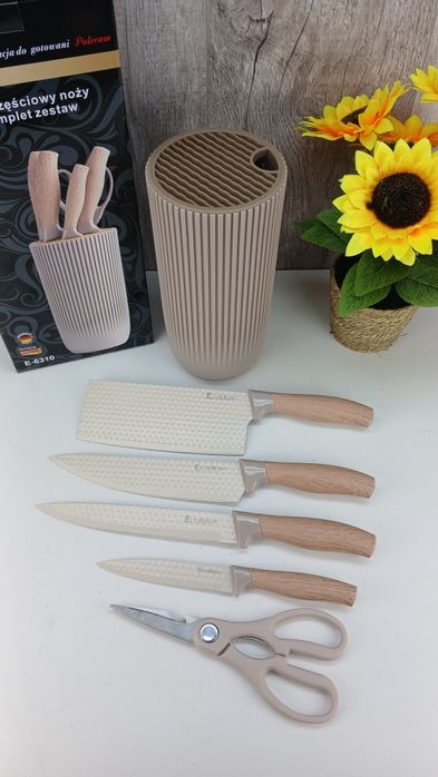 Komplet noży kuchennych w bloku Elitehoff E6310
