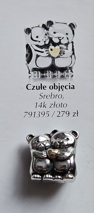 Pandora charms czułe objęcia srebro/złoto