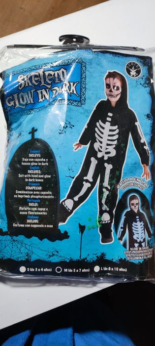 Disfarce/Fantasia de Carnaval de Esqueleto
