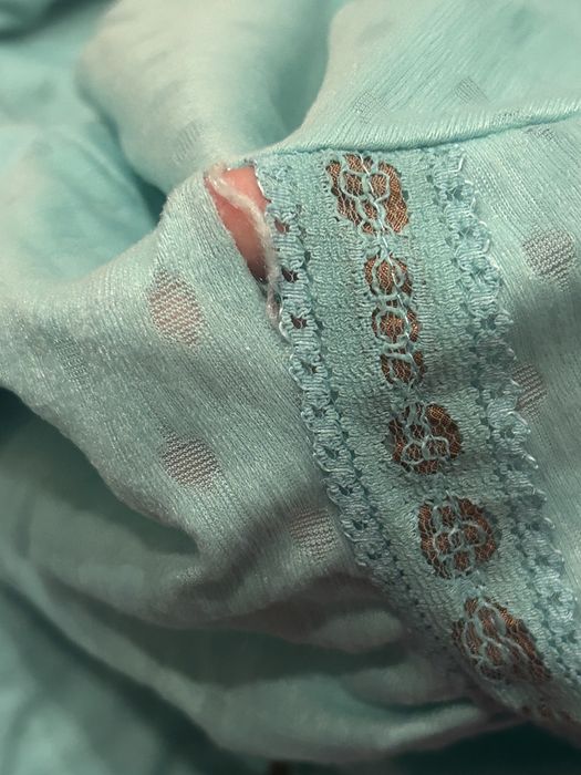 Koszula nocna PRL vintage retro zielona peniuar oldmoney