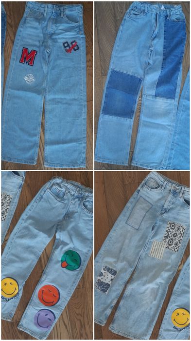 Джинси широкі мом H&M 134 140  см.