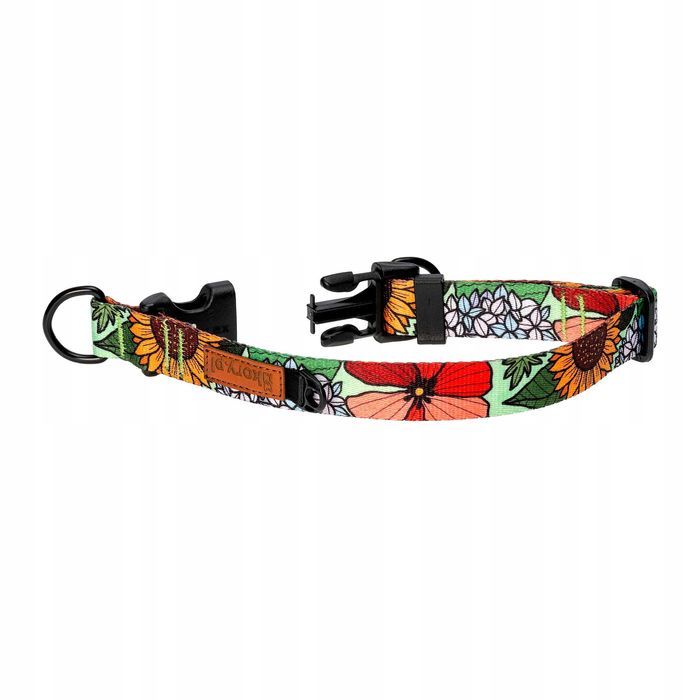 bezpieczna obroża dla małego pieska maltańczyk west s 15 mm kwiatki