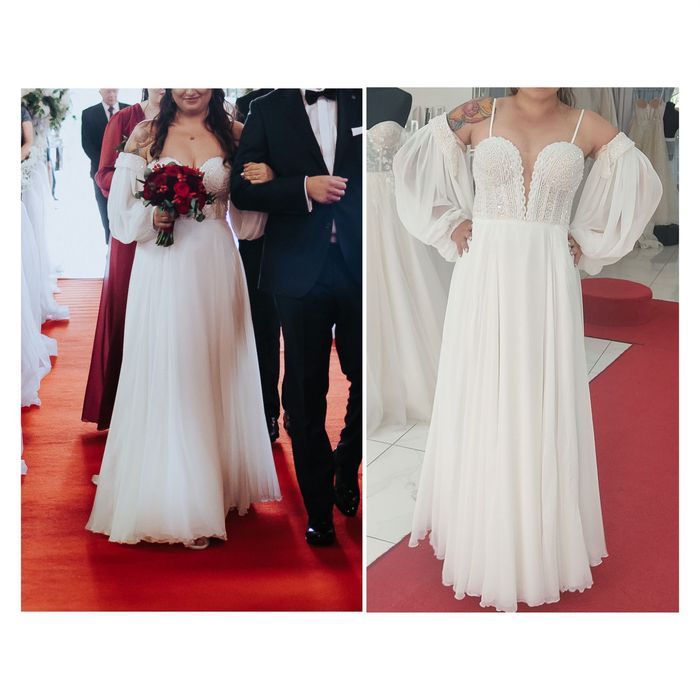Suknia ślubna z rękawkami gorset kryształki Boho glam