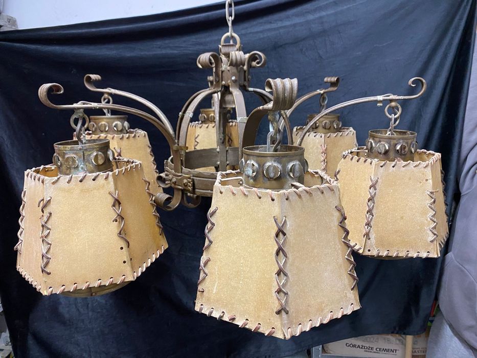 Stara ręcznie wykonana  lampa sufitowa