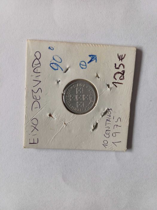 10 Centavos alumínio 1974 EIXO VERTICAL e 10 Cents de 1975 EIXO a 90º