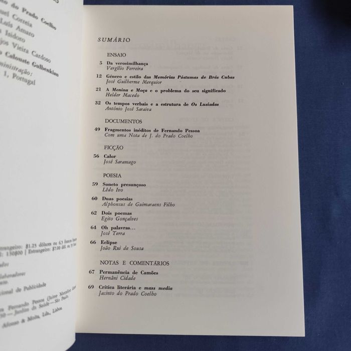 Revista Colóquio Letras 8 - Julho de 1972