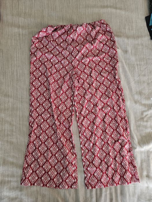 Calças de pernas retas, estilo boho casual, maternidade .