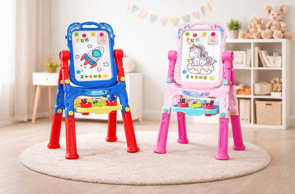 Дитячий мольберт 2в1  дошка для творчості та малювання