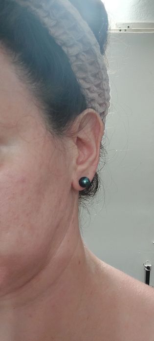 Чёрний жемчуг Таити-Павлин 9-10 мм с редким зелёным оттенком