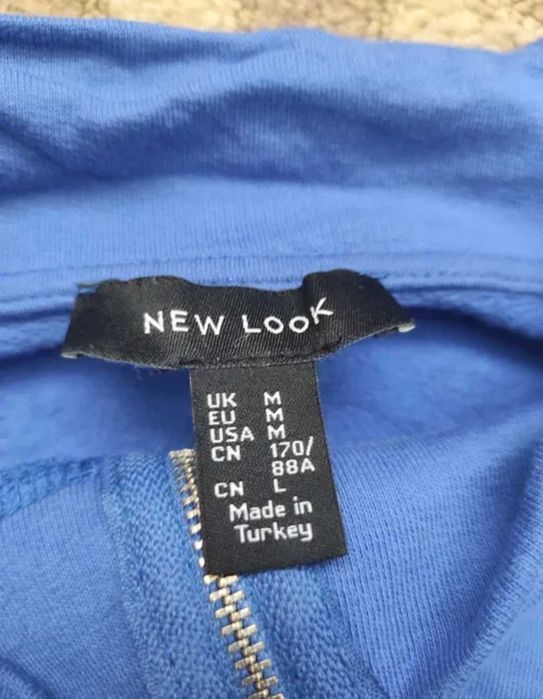 Niebieska bluza z zamkiem New look