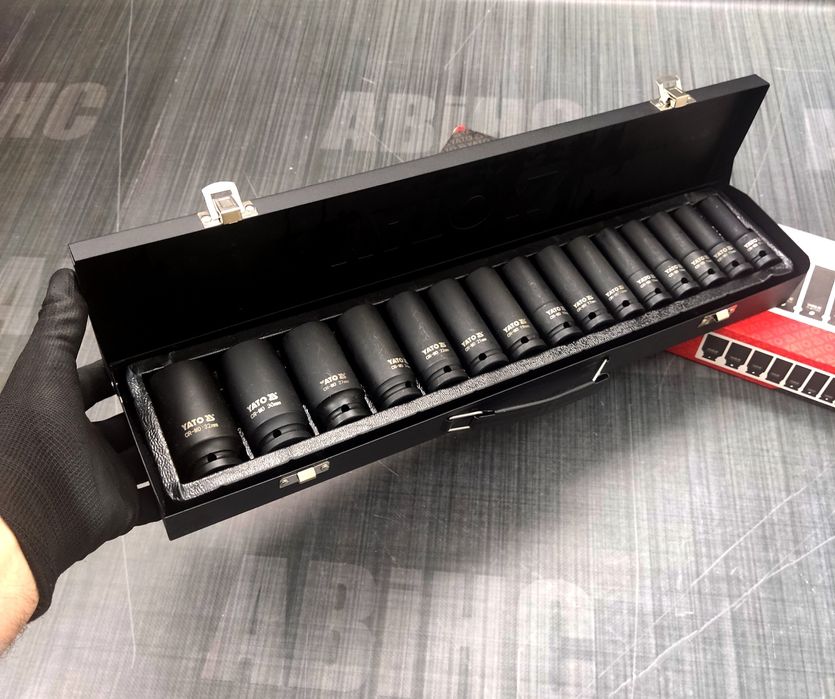 Ударні  головки довгі для гайковерта 10-32 мм 1/2" 15 шт  YATO YT-1055