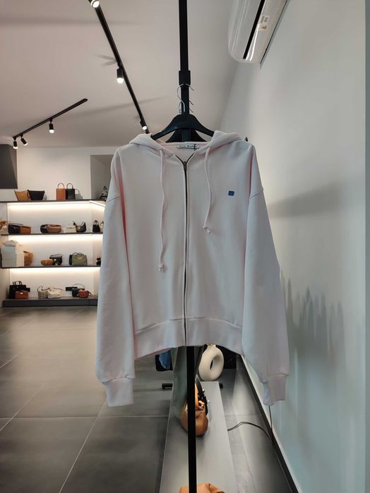 Худі Acne Studios Color Face Patch Zip Hoodie Pink