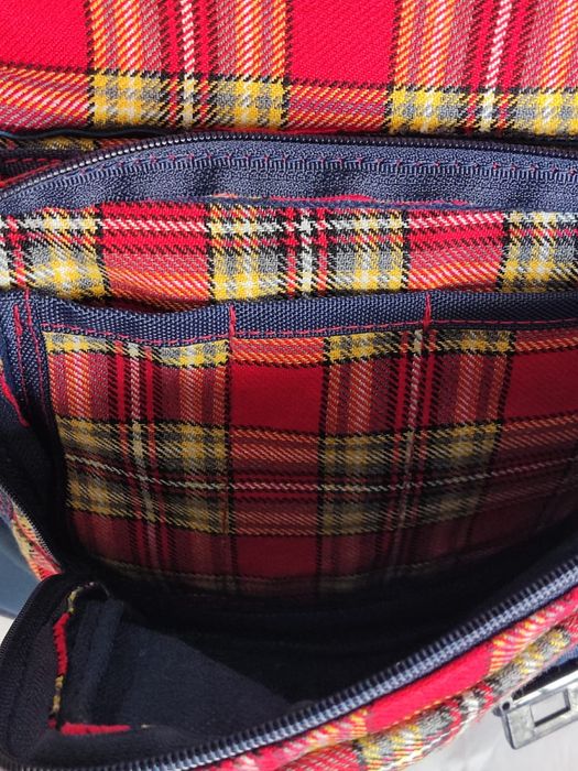 Mochila Xadrez com patch de ursinho64586344285569123