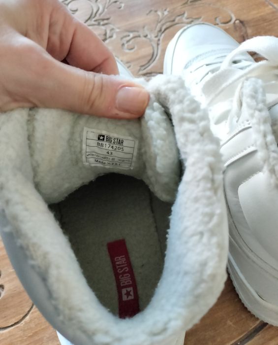 Trampki męskie ocieplane białe Big Star BB174205 - biały