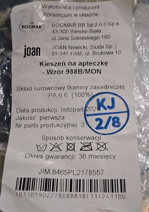 Kieszeń na apteczkę wz 988B/MON / Nowa