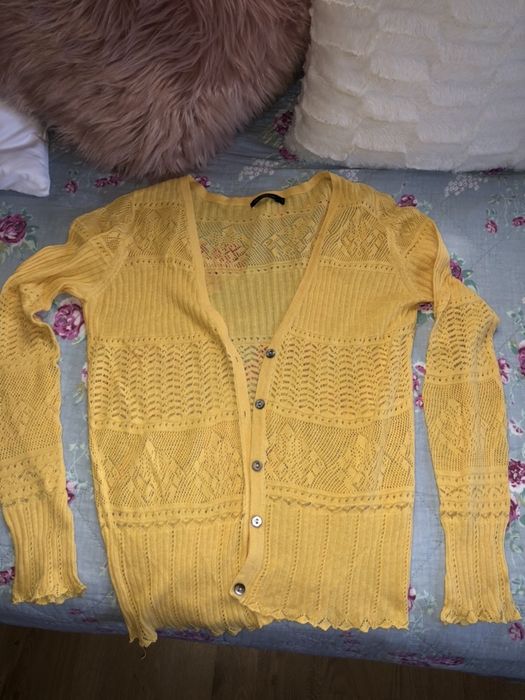 Кофта жовта, біла. Розмір S-M