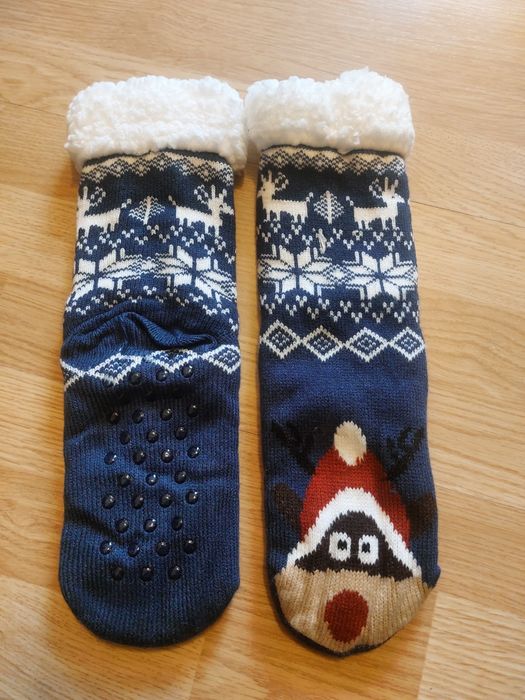 Шкарпетки зимові з новорічним принтом