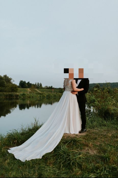 Suknia ślubna sukienka XXL 44 muslinowa plus size muślin