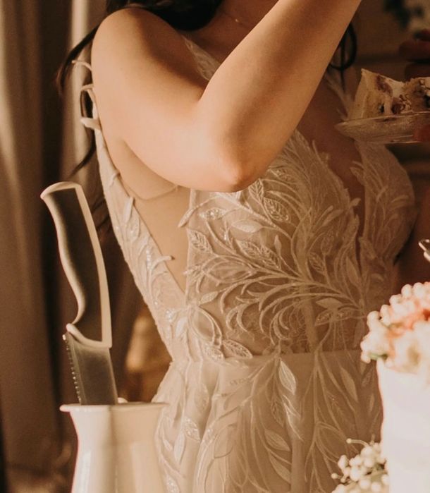 Suknia ślubna boho ecru biała