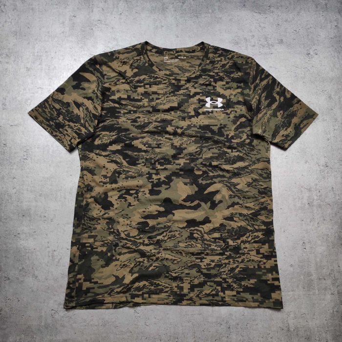 MĘSKA Koszulka Sportowa Loose Moro Camo Kamuflaż Under Armour Logo