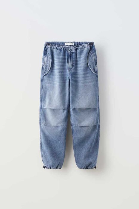 Джинси парашути  карго ZARA з карманами 6, 7, 8, 9 р