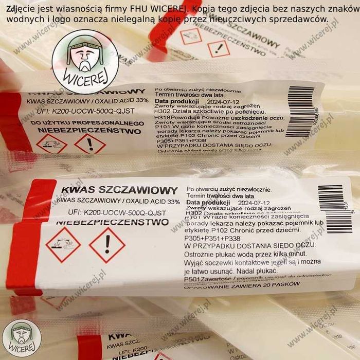 Świeże Paski Szczawiowe Paski z kwasem szczawiowym i gliceryną 20szt