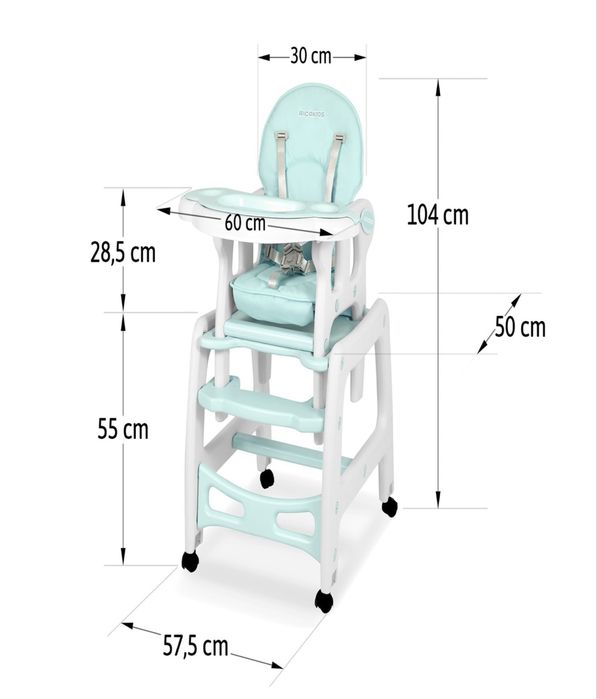 Стільчик для годування 5 в 1 зі столиком Ricokids Sinco