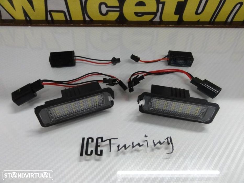 Suporte De Lampada De Matricula Com Led Branco Seat Altea, Altea XL, Exeo, Exeo ST, Ibiza 6J, Leon 1P, Bentley Continental Flying, GT, GT speed, GTC