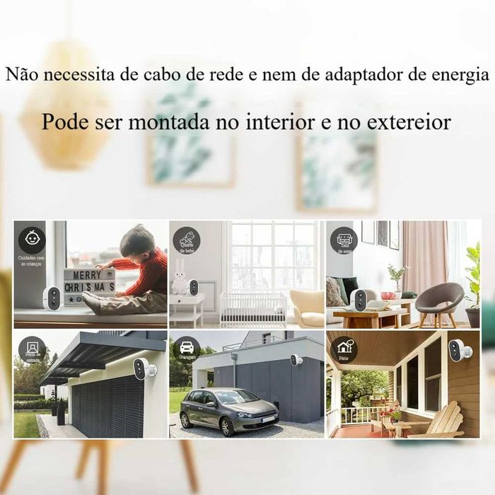 Câmara Vigilância FullHD/WiFi/Detecção Pessoas/Bateria