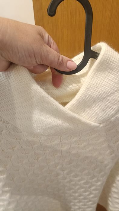 Poncho branco de mulher