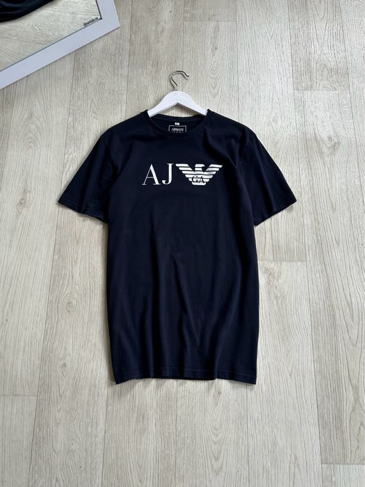 Emporio Armani 7 Center Logo Tee Shirts Navy Blue Футболка оригінал оригинал опт