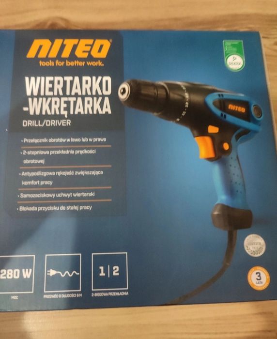Wkrętarko wiertarka sieciowa nowa niteo
