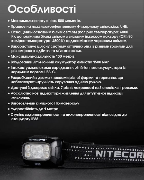 Ліхтар Nitecore NU 30.
