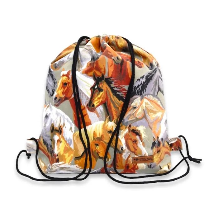 Plecak Worek Bawełniany dla Chłopca - Dzikie Konie