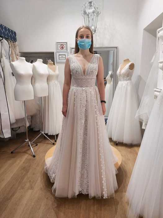 Suknia ślubna boho, rozmiar 36