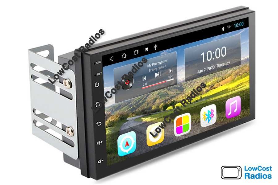 Rádio GPS 2DIN 7" Universal • ANDROID 15 • USB • Mãos livres • Ficha ISO | CARPLAY • ANDROID AUTO