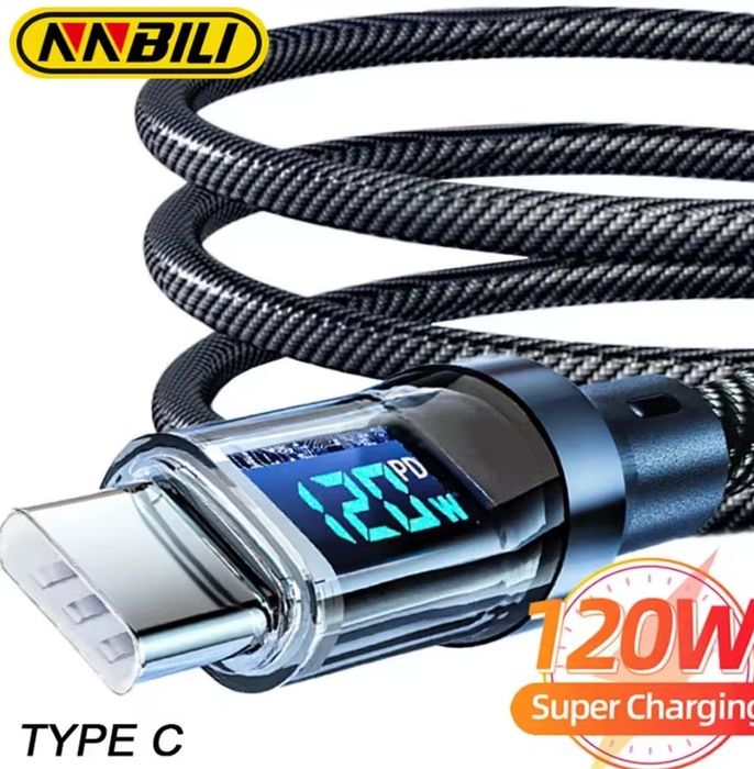 Кабель з дисплеєм type-c type-c usb type-c 60-100-120w