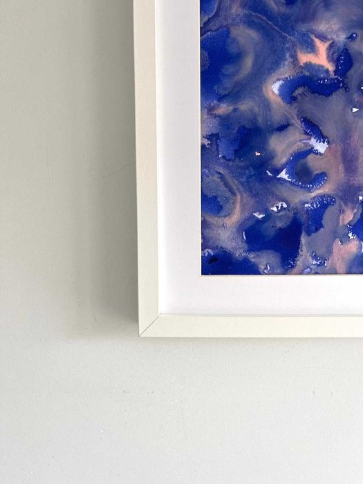 Quadro - Pintura abstrata em acrílico com moldura