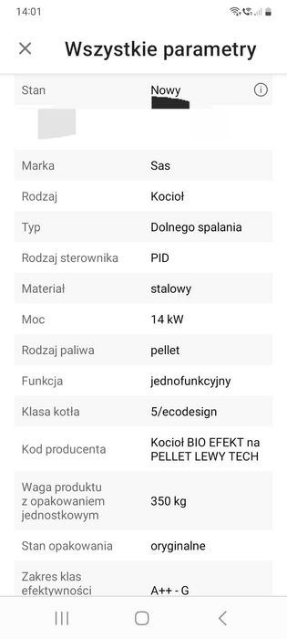 Kocioł SAS BIO efekt 14 kw pelet